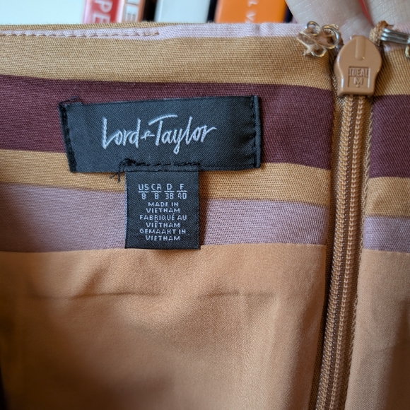 Lord and Taylor Women's Pencil Skirt Striped Size 8 / Medium Twee Preppy Office - Picture 4 of 6
